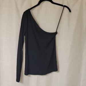 Asymmetrical Black Long Sleeve Shirt